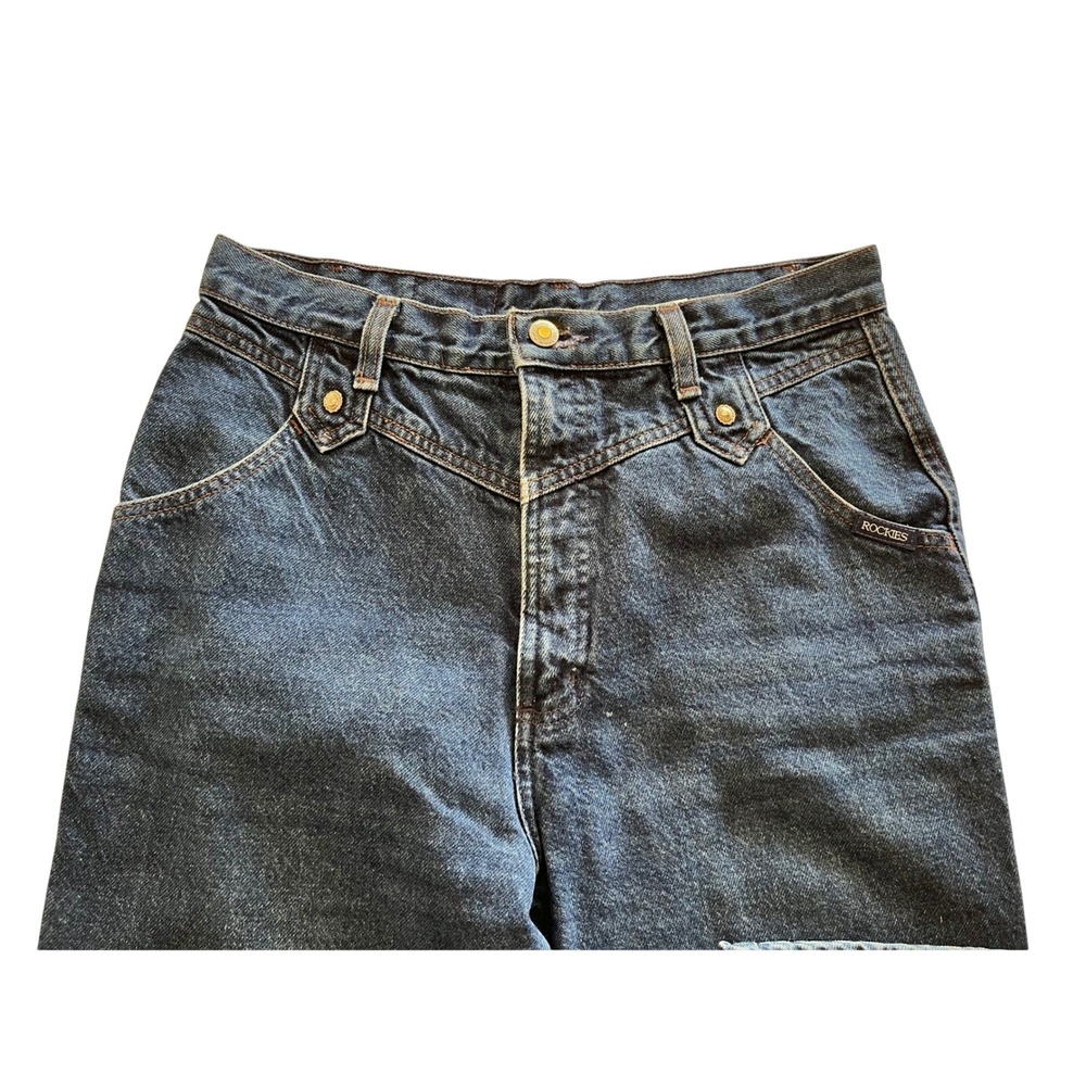 Vintage Rockies High Waisted Western Jeans Dark Wash Denim RS084BD0